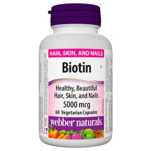 Webber Naturals Biotin 5,000 mcg Vegetarian Capsules (60’s)